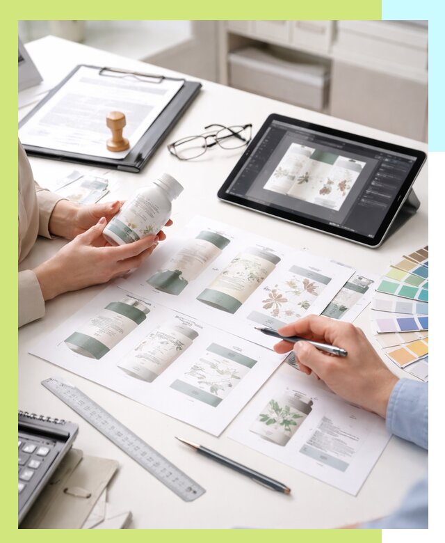 Профессиональная разработка дизайна и текста этикетки продукции в Мариинске