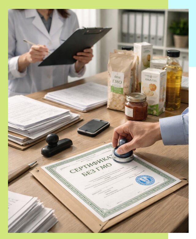 Получение сертификата Без ГМО для продукции в Мариинске
